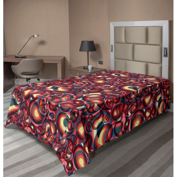 Abakuhaus Lenzuolo Paisley, Moderno Motivo Paisley Con Stampa Grafica Ispirata Allo Spirito Etnico, Morbido E Confortevole Lenzuolo Superiore Per Un Letto Decorativo 1 Pezzo 190 Cm X 100 Cm, Multicolore-image