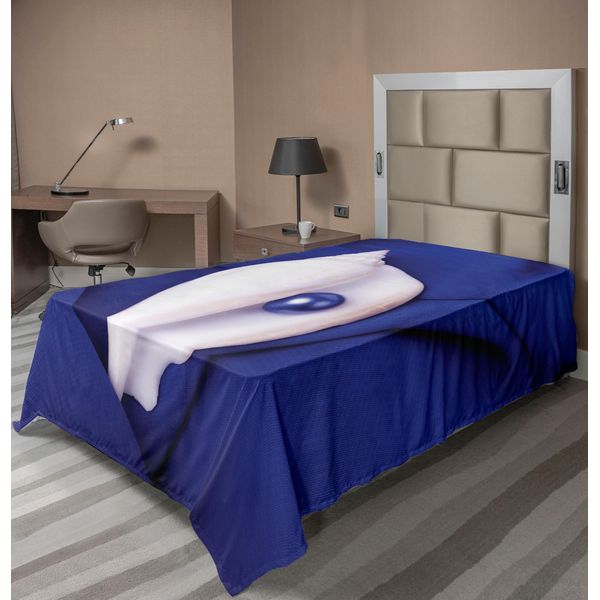 Abakuhaus Pearls Lenzuolo, Conchiglie Esotiche Pearl Collection Tesoro Sottomarino Scoperta Tempo Libero Stampa Immagine, Morbido E Confortevole Lenzuolo Superiore Per Un Letto Decorativo 1 Pezzo 190 Cm X 100 Cm, Blu Bianco-image