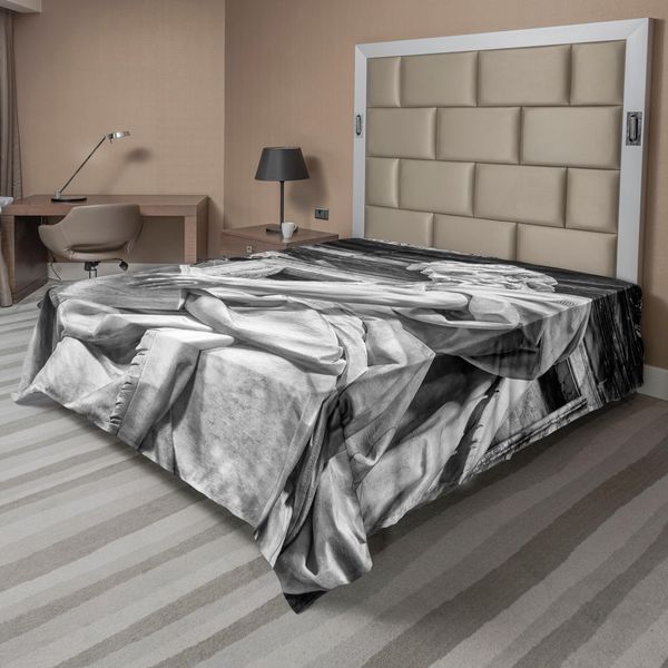 Abakuhaus Lenzuolo Retrò, Statua Di San Matteo Nella Basilica Di San Giovanni In Laterano A Roma Cathedra Con Colonne, Lenzuolo Morbido E Confortevole Per Un Letto Decorativo 1 Pezzo 266 Cm X 260 Cm, Grigio Chiaro-image