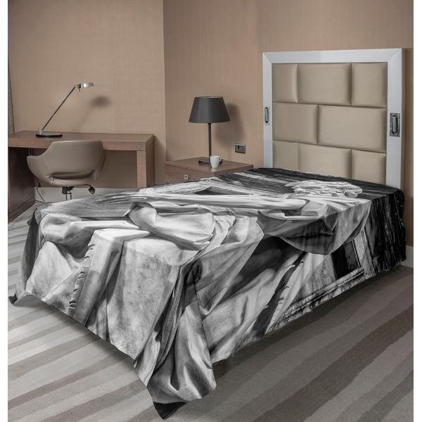 Abakuhaus Lenzuolo Retrò, Statua Di San Matteo Nella Basilica Di San Giovanni In Laterano A Roma Cathedra Con Colonne, Lenzuolo Morbido E Confortevole Per Un Letto Decorativo 1 Pezzo 190 Cm X 100 Cm, Grigio Chiaro-image