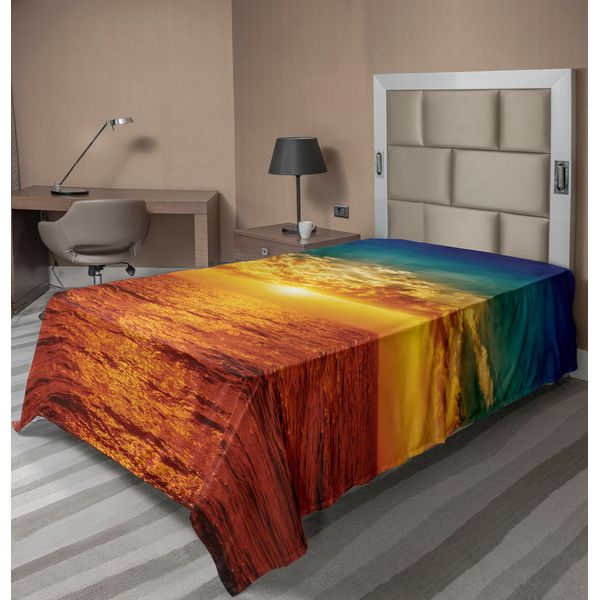 Abakuhaus Lenzuolo Ocean, Tramonto, Nuvole, Mare Esotico Con Raggi Di Sole, Vista Serale, Stampa, Lenzuolo Morbido E Confortevole Per Un Letto Decorativo, 1 Pezzo, 260 Cm X 168 Cm, Multicolore-image