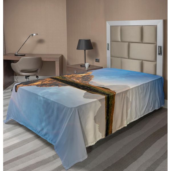 Abakuhaus Lenzuolo Paesaggio, Arcobaleno Sul Lago Di Montagna Riflesso Nell'acqua Limpida Foto Sognante Sulla Terra, Lenzuolo Morbido E Confortevole Per Un Letto Decorativo 1 Pezzo 260 Cm X 168 Cm, Multicolore-image