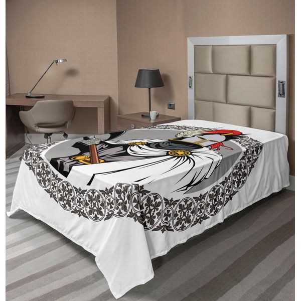 Abakuhaus Lenzuolo Medievale, Il Cavaliere Medievale Con Costume Tradizionale E Maschera Antica Tema Heroic Past, Morbido E Comodo Lenzuolo Superiore Per Un Letto Decorativo 1 Pezzo 190 Cm X 100 Cm, Multicolore-image