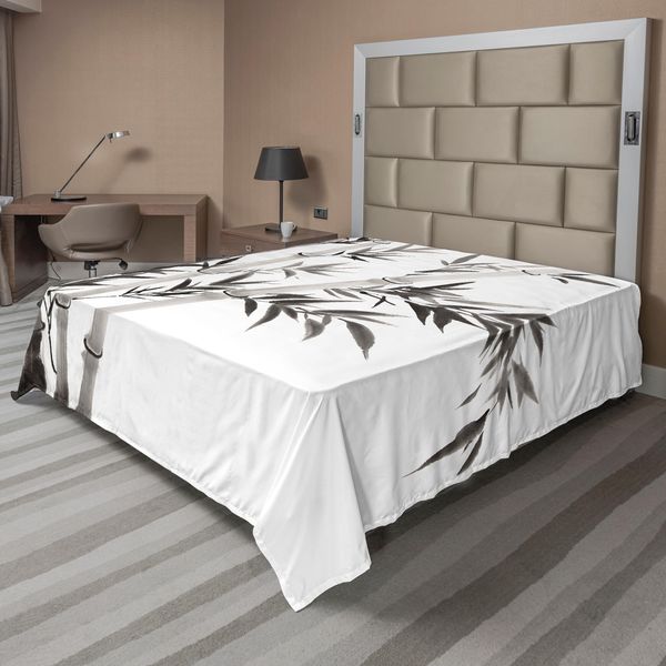 Abakuhaus Lenzuolo In Bambù, Rinnovamento Tradizionale Della Saggezza Babus, Liberate La Vostra Energia Artdruck, Lenzuolo Morbido E Confortevole Per Un Letto Decorativo 1 Pezzo 275 Cm X 260 Cm, Grigio Bianco-image