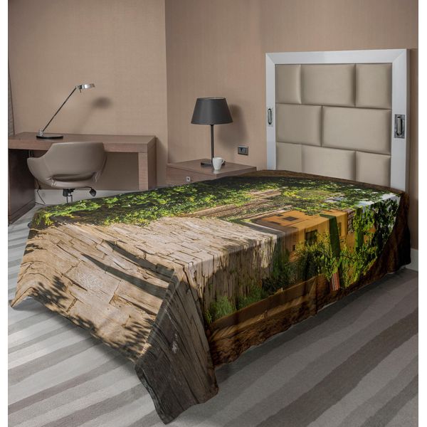 Abakuhaus Lenzuolo Medievale, Strade Della Toscana Antico Mediterraneo Città Medievale Alta Cultura Europea Italia, Morbido E Comodo Lenzuolo Superiore Per Un Letto Decorativo 1 Pezzo 190 Cm X 100 Cm, Multicolore-image