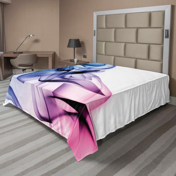 Abakuhaus Lenzuolo Astratto, Grafica Astratta Con Fumo Colorato, Flusso Dinamico, Vortice, Grafica Contemporanea, Lenzuolo Superiore Morbido E Confortevole Per Un Letto Decorativo 1 Pezzo 244 Cm X 205 Cm, Fucsia Blu-image