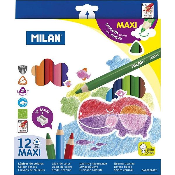 Pastelli Colorati Triangolari Maxi - 12 Colori Digitali In Un Set Da Milano - Perfetti Per Le Avventure Creative!-image