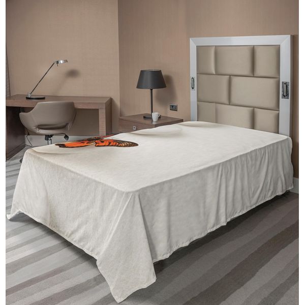 Abakuhaus Spa Lenzuolo, Motivo Semplice Con Farfalla E Gonne Wellness Purity Healing Serenity Bohemian, Morbido E Confortevole Lenzuolo Superiore Per Un Letto Decorativo 1 Pezzo 190 Cm X 100 Cm, Arancione Bianco-image