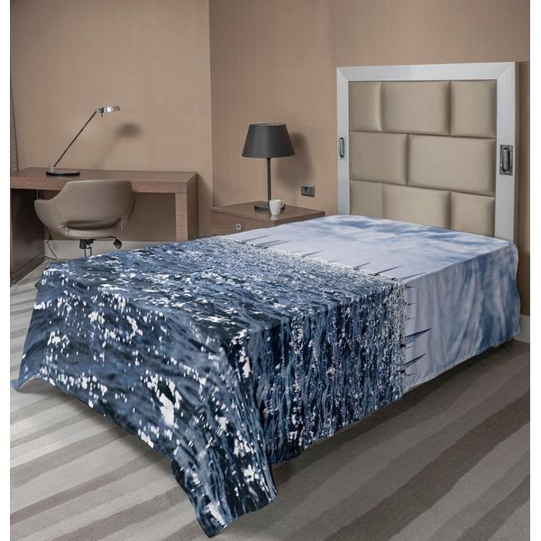 Abakuhaus Lenzuolo Nautico, Gruppo Barche A Vela Nel Mare, Gioco Competitivo, Paesaggio Mediterraneo Sportivo, Lenzuolo Morbido E Confortevole Per Un Letto Decorativo, 1 Pezzo, 190 Cm X 100 Cm, Blu-image