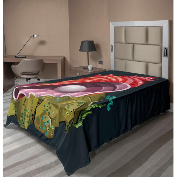 Abakuhaus Pearls Lenzuolo, Primo Piano Grafico Di Conchiglie Con Perle Su Rocce All'interno Del Lago, Vista Interna, Lenzuolo Morbido E Confortevole Per Un Letto Decorativo, 1 Pezzo, 190 Cm X 100 Cm, Multicolore-image
