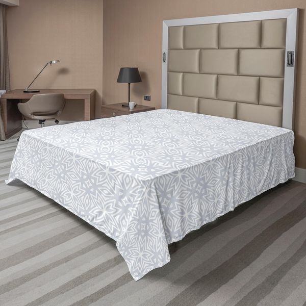 Abakuhaus Lenzuolo Celtico, Autentiche Figure Celtiche E Motivi Geometrici, Stampa Artistica, Lenzuolo Morbido E Confortevole Per Un Letto Decorativo, 1 Pezzo, 275 Cm X 260 Cm, Grigio Bianco-image