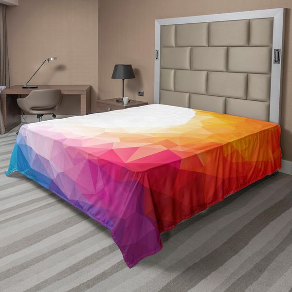 Abakuhaus Lenzuolo Sportivo, Ritratto Di Ginnasta, Geometrico Colorato, Forme Digitali, Olimpiadi Moderne, Lenzuolo Morbido E Confortevole Per Un Letto Decorativo, 1 Pezzo, 244 Cm X 205 Cm, Multicolore-image