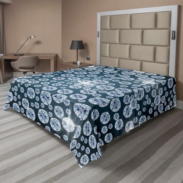 Abakuhaus Lenzuolo Diamante, Sfondo A Rombi Atomi Di Carbonio In Struttura Oggetti Fisici Superlativi, Lenzuolo Morbido E Confortevole Per Un Letto Decorativo 1 Pezzo 266 Cm X 260 Cm, Grigio-image