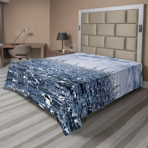 Abakuhaus Lenzuolo Nautico, Gruppo Barche A Vela Nel Mare, Gioco Competitivo, Paesaggio Sportivo Mediterraneo, Lenzuolo Morbido E Confortevole Per Un Letto Decorativo, 1 Pezzo, 260 Cm X 228 Cm, Blu-image