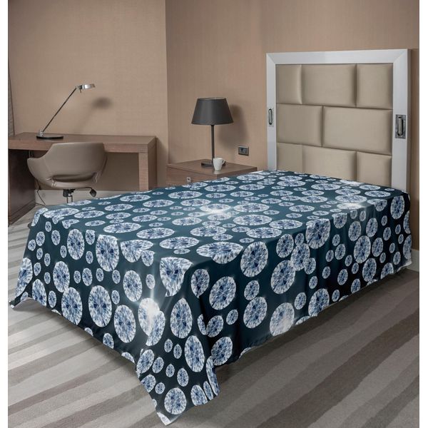Abakuhaus Lenzuolo Diamante, Sfondo A Rombi Atomi Di Carbonio In Struttura Oggetti Fisici Superlativi, Lenzuolo Morbido E Confortevole Per Un Letto Decorativo 1 Pezzo 190 Cm X 100 Cm, Grigio-image