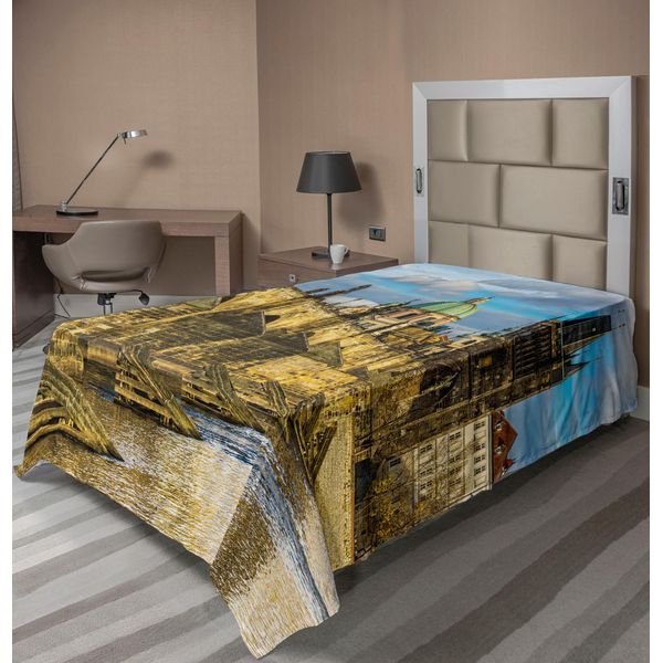 Abakuhaus Lenzuolo Con Paesaggio, Ponte Carlo Di Praga, Castello, Famoso Luogo Turistico, Simbolo Della Città, Lenzuolo Morbido E Confortevole Per Un Letto Decorativo, 1 Pezzo, 260 Cm X 168 Cm, Multicolore-image
