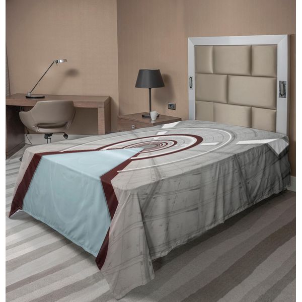 Abakuhaus Lenzuolo Futuristico, Corridoio Futuristico Con Semplice Romanzo Di Fantascienza, Illustrazione Architettonica Stampata, Lenzuolo Morbido E Confortevole Per Un Letto Decorativo, 1 Pezzo, 190 Cm X 100 Cm, Grigio-image