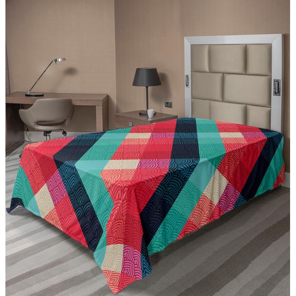 Abakuhaus Lenzuolo Celtico, Stampa Geometrica Etnica Celtica A Colori Vivaci, Lenzuolo Morbido E Confortevole Per Un Letto Decorativo 1 Pezzo 260 Cm X 168 Cm, Multicolore-image