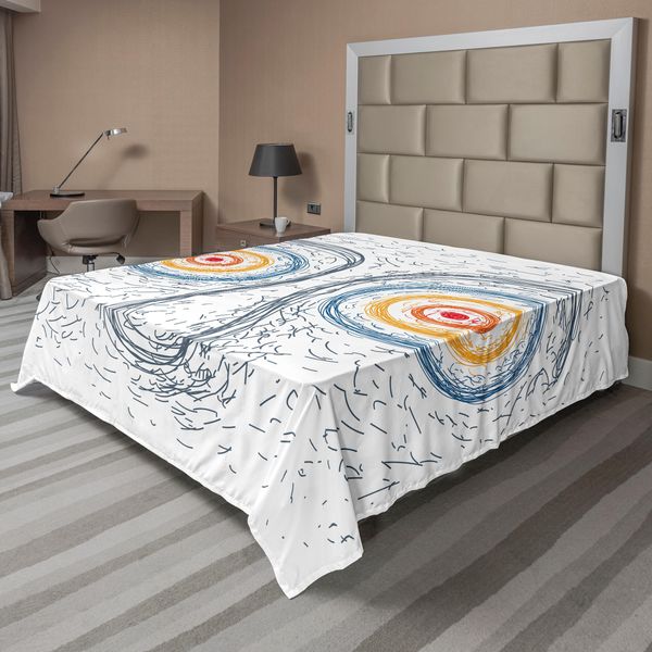 Abakuhaus Lenzuolo Psichedelico, Ritratto Di Uomo Confuso, Volto Umano Con Grandi Occhi Ipnotici, Lenzuolo Morbido E Confortevole Per Un Letto Decorativo, 1 Pezzo, 275 Cm X 260 Cm, Multicolore-image