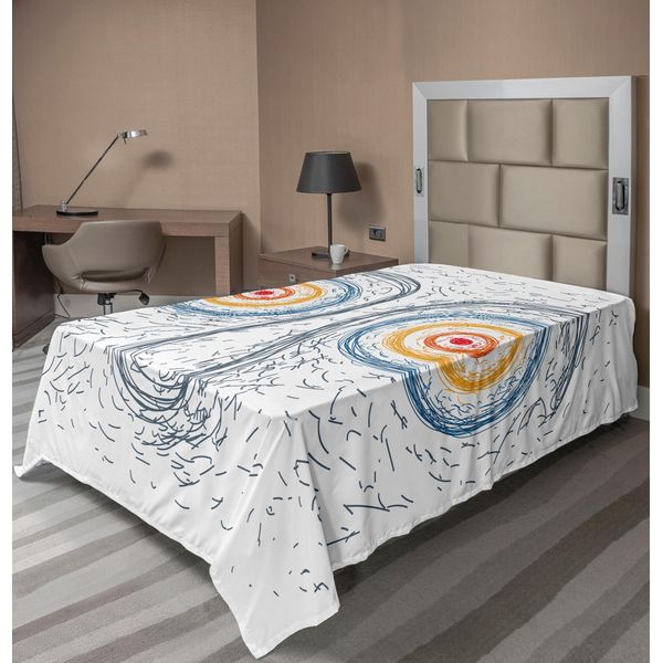 Abakuhaus Lenzuolo Psichedelico, Ritratto Di Uomo Confuso, Volto Umano Con Grandi Occhi Ipnotici, Lenzuolo Morbido E Confortevole Per Un Letto Decorativo, 1 Pezzo, 190 Cm X 100 Cm, Multicolore-image