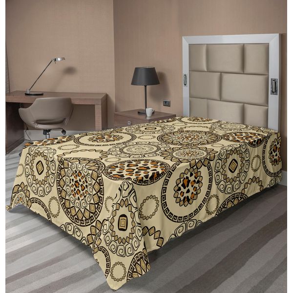 Abakuhaus Lenzuolo Con Stampa Animale, Motivo Safari Africano Con Stampa Pelle Di Ghepardo, Tema Animale Nella Stampa Naturale, Lenzuolo Morbido E Confortevole Per Un Letto Decorativo, 1 Pezzo 190 Cm X 100 Cm, Beige Marrone-image