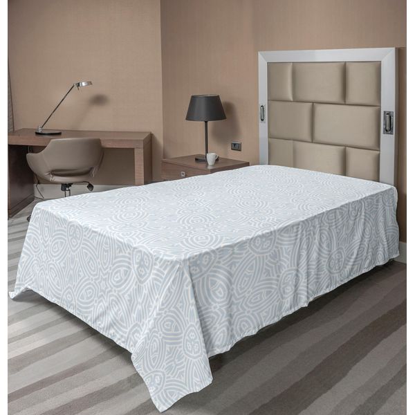 Abakuhaus Lenzuolo Celtico, Decorativo Vintage, Classico, A Forma Di Fiore, Motivi Celtici Con Linee Curve, Stampa, Morbido E Confortevole, Lenzuolo Superiore Per Un Letto Decorativo, 1 Pezzo, 190 Cm X 100 Cm, Azzurro-image