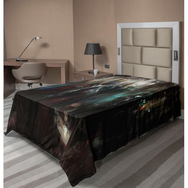 Abakuhaus Fantasy World Lenzuolo, Esercito Cibernetico Nel Profondo Della Foresta Tema Futuristico Artificiale Cattivo Combattente, Lenzuolo Morbido E Confortevole Per Un Letto Decorativo 1 Pezzo 190 Cm X 100 Cm, Blu Rosso-image