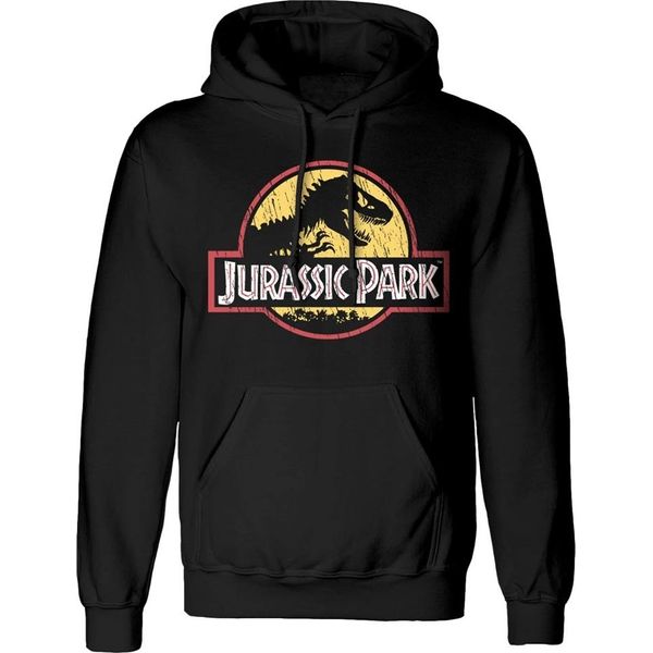 Jurassic Park - Felpa Con Cappuccio "Classic"" Da Uomo TV2182 (L) (Nero)"-image