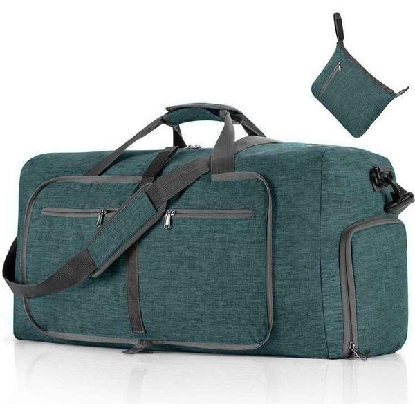 Borsa Da Viaggio Pieghevole A Mano, Borsa Sportiva Unisex, Borsa Da Viaggio Per Il Fitness, Borse Da Viaggio Di Grande Capacità 85L, Colore: Verde Scuro-image