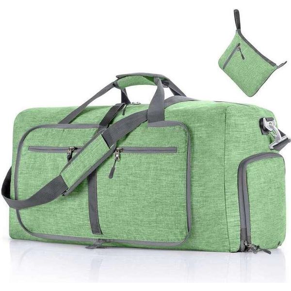 Borsa Da Viaggio Pieghevole A Mano, Borsa Sportiva Unisex, Borsa Da Viaggio Per Il Fitness, Borse Da Viaggio Di Grande Capacità 85L, Colore: Verde Chiaro-image