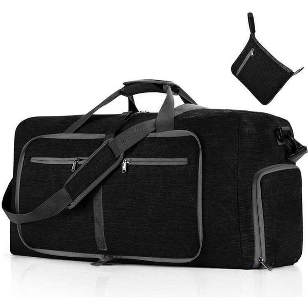 Borsa Da Viaggio Pieghevole, Borsa Sportiva Unisex, Borsa Da Viaggio Fitness, Borse Da Viaggio Di Grande Capacità 85L, Colore: Nero-image