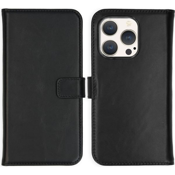 Custodia Per Iphone 15 Pro - Vera Pelle - Selencia Flip Flap - Nero-image
