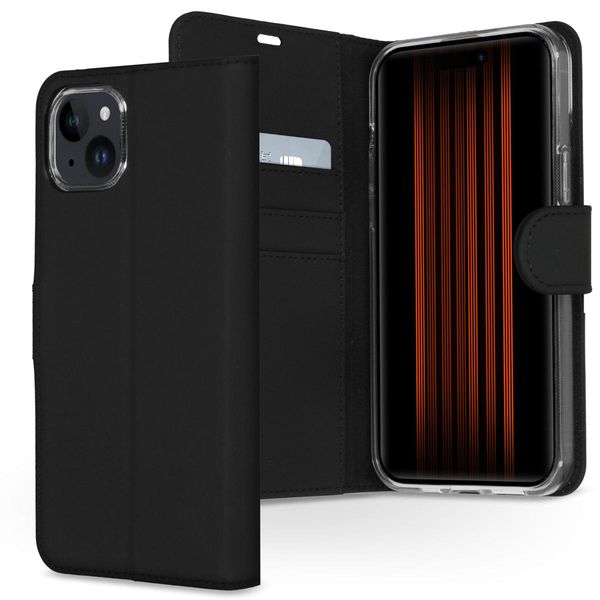 Cover Per Iphone 15 Plus - Pelle Finta - Custodia Flip Flap Accezz - Nero-image