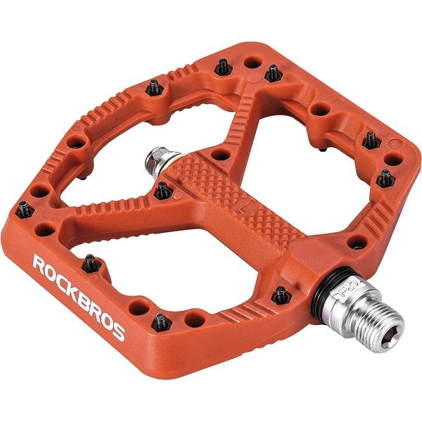 Rockbros Pedali Bicicletta Nylon Mtb Pedali Antiscivolo 9/16'' Arancione-image