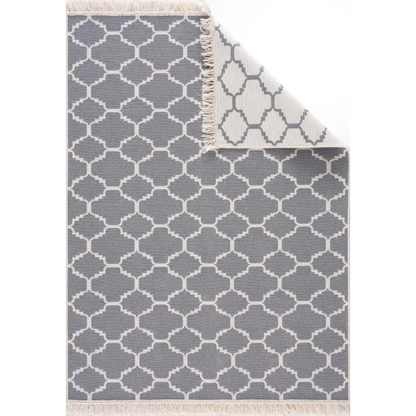 Tappeto Kelim- Tappeto Per Soggiorno, Camera Da Letto, Cucina, Bagno - Tappeto Moderno Boho Kilim, Dimensioni: 120X170 Cm, Grigio Chiaro-image