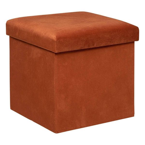 Sgabello "Lilou"" In Velluto - 38X38 Cm - Atmosphera CréAteur D'intéRieur"-image
