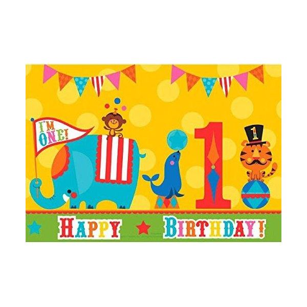 Fisher Price - Circo - Tovaglia Per Festa "Sono Uno"", Plastica SG25120 (Taglia Unica) (Colorato)"-image