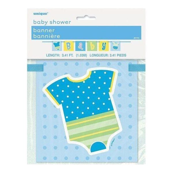 Unique Party - Modello A Punti - Ghirlanda, Carta, Baby Shower SG24653 (Taglia Unica) (Blu/Verde/Bianco)-image