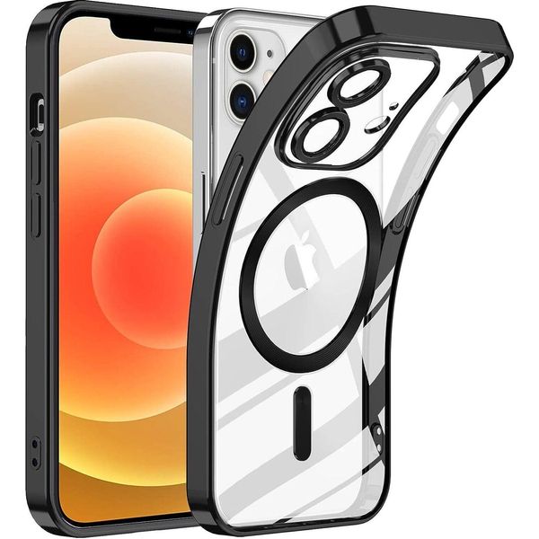 Custodia Per Iphone 11 Magnetic Ultra Thin Transparent Case Con Magsafe E Camera Cover Nero-image