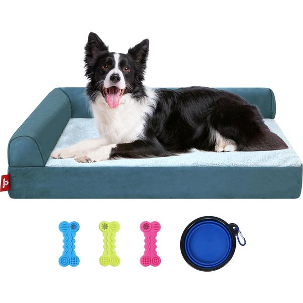 Letto Per Cani Di Piccola Taglia, Letto Ortopedico Per Cani Con Memory Foam, Cestino Lavabile Per Cani, Blu, 76X51X18Cm-image