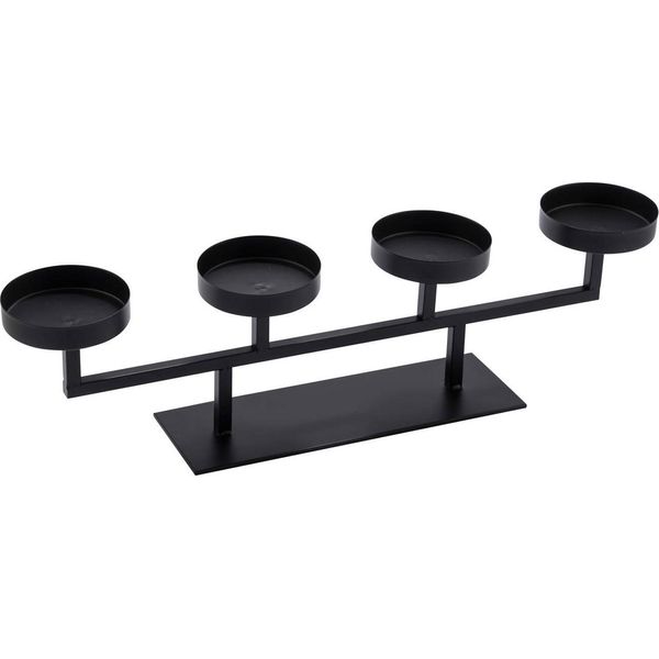 Portacandele Dell'avvento Nero Per 4 Candele - Circa 48 Cm - Portacandele-image