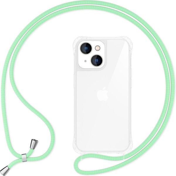 Per Iphone 14 Plus Custodia Con Cinturino Custodia Per Telefono Cellulare Cavo Catena Per Telefono Cellulare Verde Menta-image
