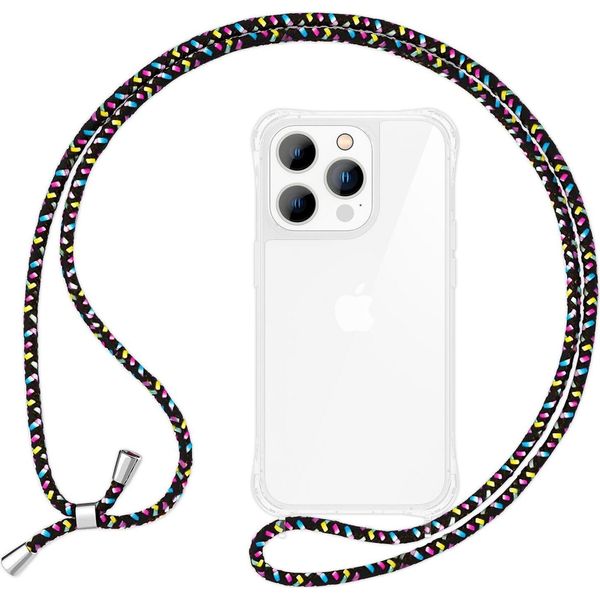 Custodia Con Cinturino Per Iphone 15 Pro Max Custodia Per Telefono Cellulare Da Appendere Alla Catena Del Telefono Cellulare Cavo Per Custodia Nero Colorato-image