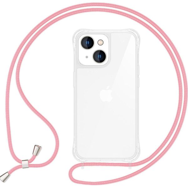Custodia Con Nastro Per Iphone 15 Plus Custodia Per Telefono Cellulare Da Appendere Alla Catena Del Telefono Cellulare Rosa-image