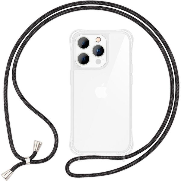 Cover Con Cinturino Per Iphone 15 Pro Cover Per Telefono Cellulare Custodia A Spalla Catena Per Telefono Cellulare Corda Nera-image