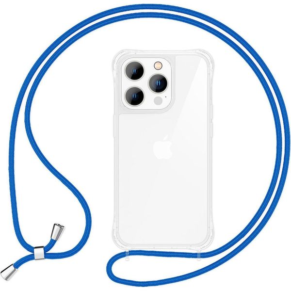 Custodia Con Cinturino Per Iphone 15 Pro Max Custodia Per Telefono Cellulare Appendino Intorno Alla Custodia A Catena Per Telefono Cellulare Cavo Blu-image