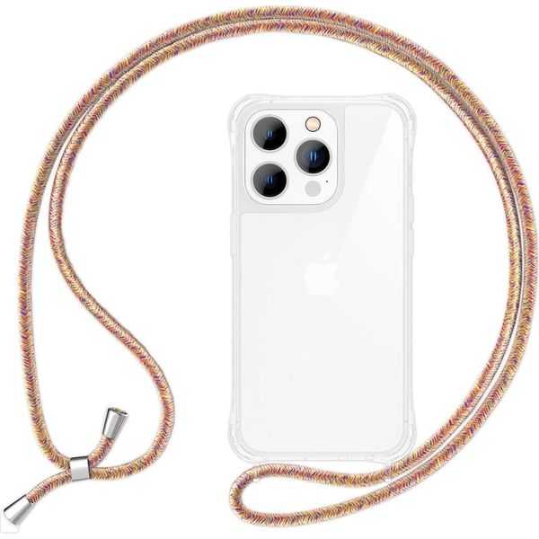 Custodia Con Cinturino Per Iphone 15 Pro Max Custodia Per Telefono Cellulare Appendere Intorno Al Telefono Cellulare Catena Caso Corda Arcobaleno-image
