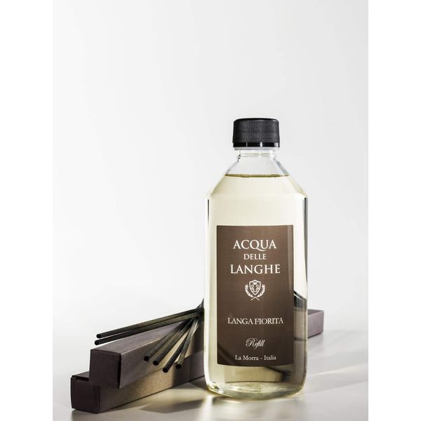 Acqua Delle Langhe - Langa Fiorita - Ricarica Per Profumo Per La Casa - Diffusore Di Aromi Con Bastoncini - 500 Ml - Diffusore Di Aromi A Bastoncini-image