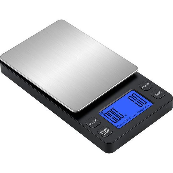 Inf Mini Bilancia Caffè Digitale Ricaricabile 2 Kg/0,1 G Nero-image