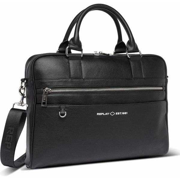 Replay Laptop Bag Borsa A Tracolla Con Scomparto Per Laptop Business Bag Black Nero-image